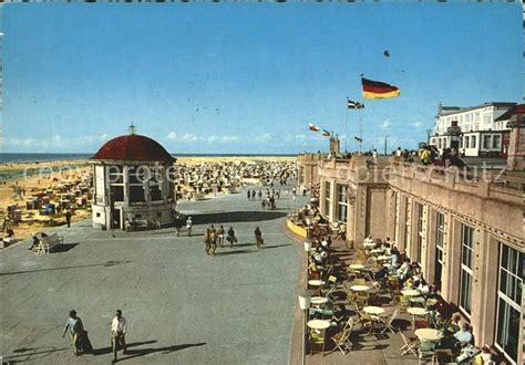 Ansichtskarte Borkum Strand Nordseebad Mit Promenade Nr