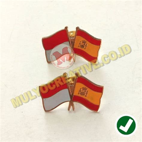 Jual Pin Kerah Logo Bendera Persahabatan Spanyol Dan Indonesia Di Lapak