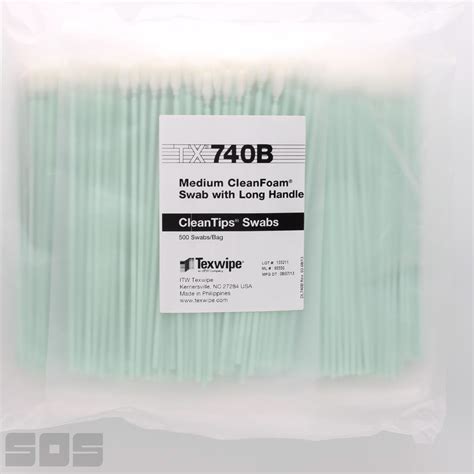 Texwipe Tx740b Cleanroom Swab Long Handle