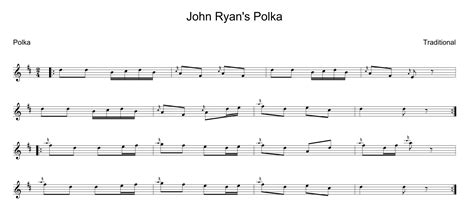 John Ryans Polka Tin Whistle Sheet Music