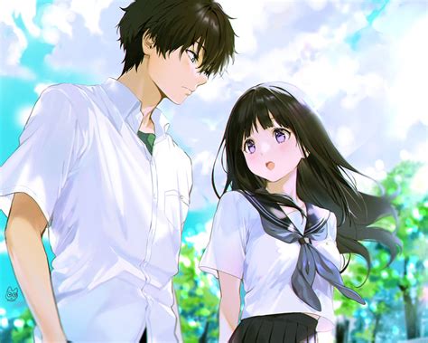 Download Oreki Houtarou And Eru Chitanda Hyouka Wallpaper