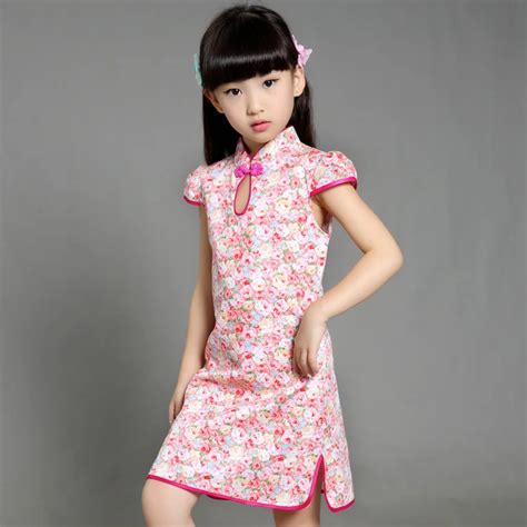 Girls Cheongsam Dress Chinese Traditional Style Summer Dress Girl Prom ...