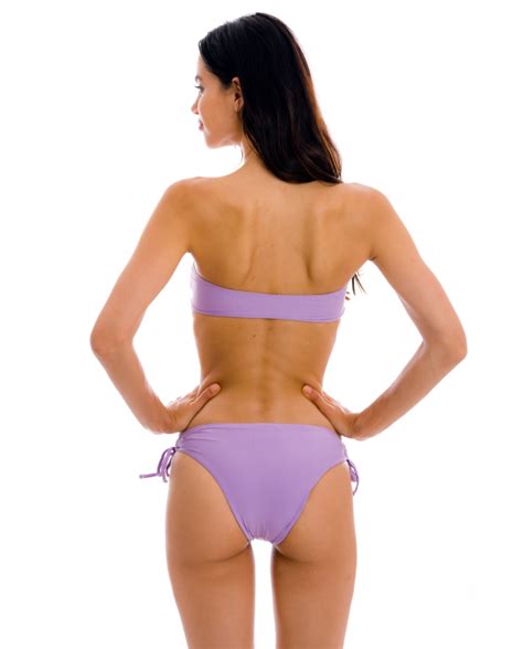 Lilac Brazilian Bikini Bottom With Double Side Tie Bottom Uv Harmonia