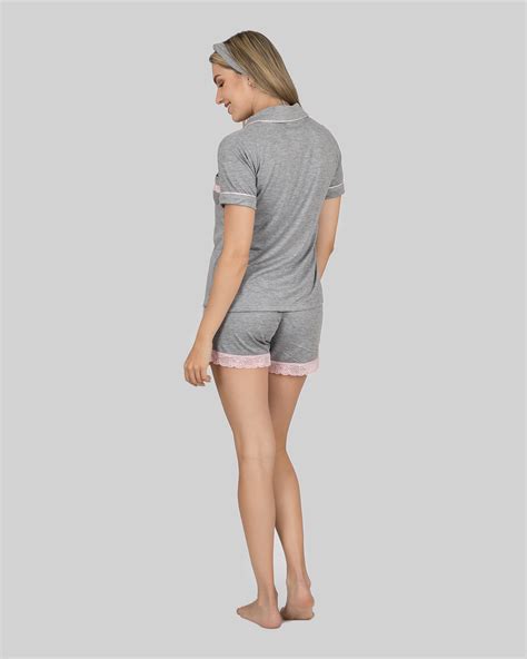 Pijama con short Gray Babe Pijamas para mujer en Perú Tienda en línea