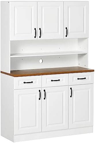 Amazon Homcom Kitchen Pantry Freestanding Buffet With Hutch