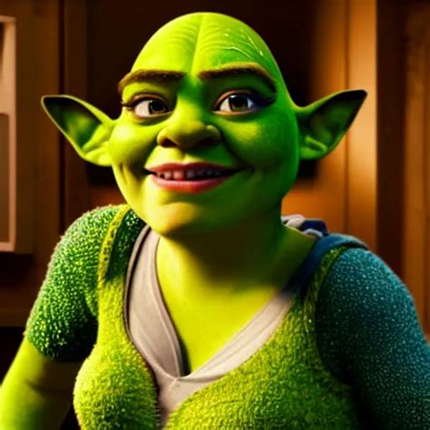 Krea Emma Stone As A Female Version Of Shrek She Has Shrek Nose