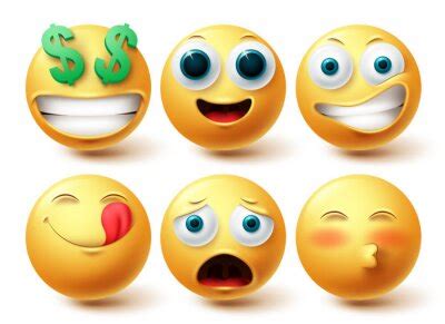 Smileys Demon Emoji Vector Set Smiley Emojis Halloween Red Mascot