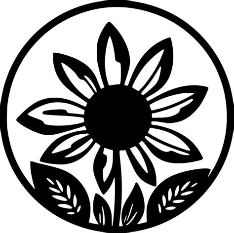 Sunflower Black And White Illustration 44841003 Vector Art At Vecteezy