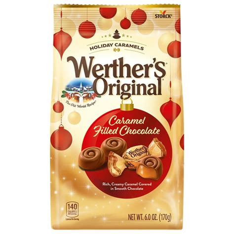 Werthers Original Caramel Filled Chocolate Holiday Caramels 6 Oz Bag