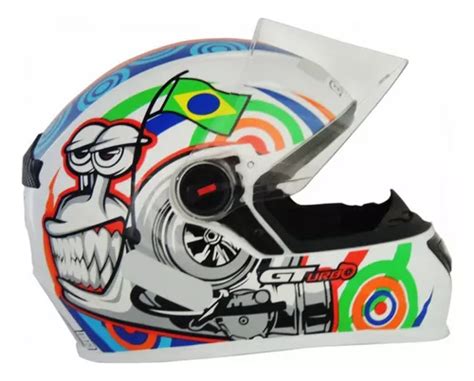 Capacete Fechado Masculino Fw Gt Turbo Viseira Narigueira Cor Branco