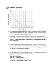 Physics Docx Radiation Worksheet Part The Graph Above