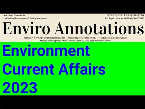 Current Affairs Current Affairs Environment And Ecology Enviro