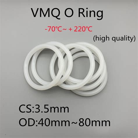 Pcs Silicone Ring Gasket Cs Mm Od Mm Mm Vmq White Food Grade