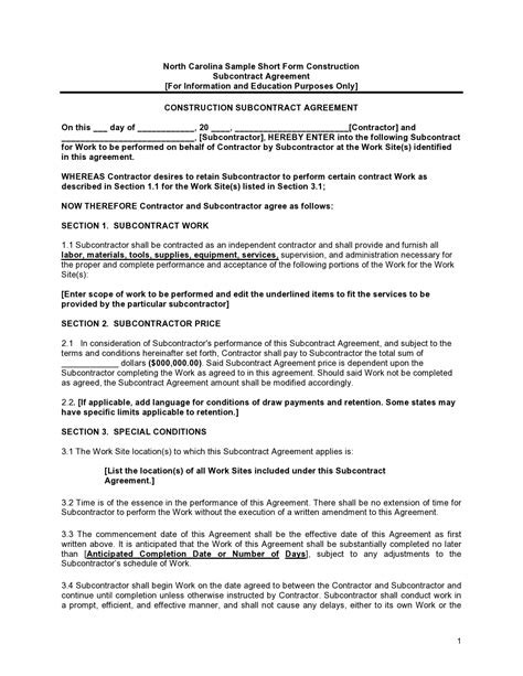 Government Subcontractor Agreement Template