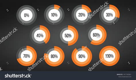 Circle Percent Diagram Pie Charts Infographic Stock Vector Royalty