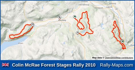 Service Park Stage Map Colin McRae Forest Stages Rally 2010 Rally