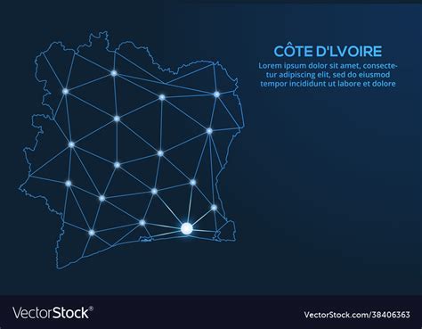 Cote Divoire Ivory Coast Communication Network Vector Image