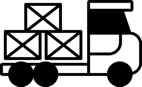 Premium Vector Package Delivery Truck Solid Glyph Vector Illustration