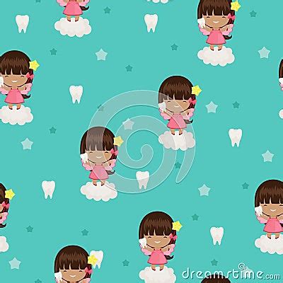 Tooth Fairy Seamless Wallpaper Vector Illustration | CartoonDealer.com ...