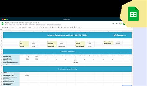 Plantilla En Excel Para El Mantenimiento De Veh Culos Idoneo Fleet