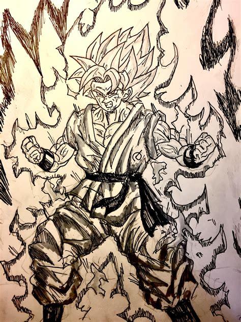 I decided to try and do a Manga version of Super Saiyan Blue Kaio Ken ...