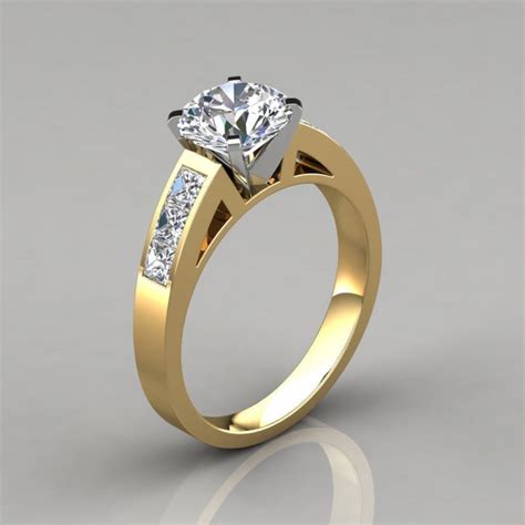 Round Cut Channel Set Moissanite Engagement Ring