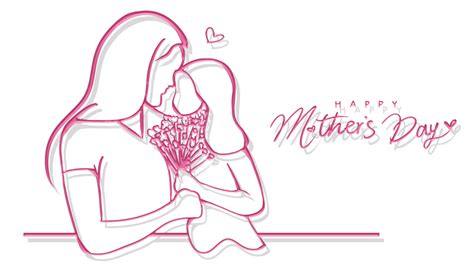 Mother Draw Line Png Image Mothers Day Abstract Line Drawing Pink Warm