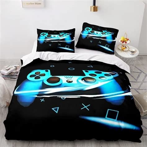 200x200CM Parure De Lit 1 2 Personne 3D Gamepad Housse De Couette Gamer