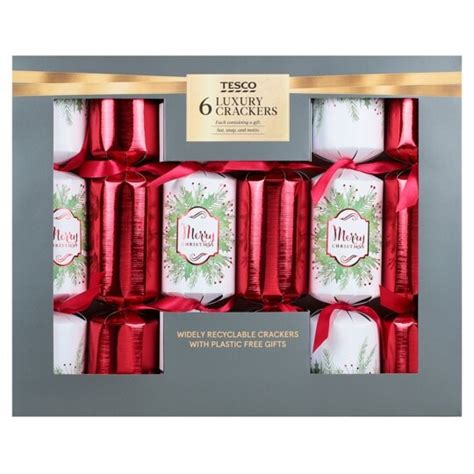 Tesco Luxury Red Crackers 6 Pack Tesco Groceries