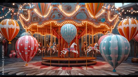 Step into a bygone era with our Vintage Carnival Balloon Carousel ...