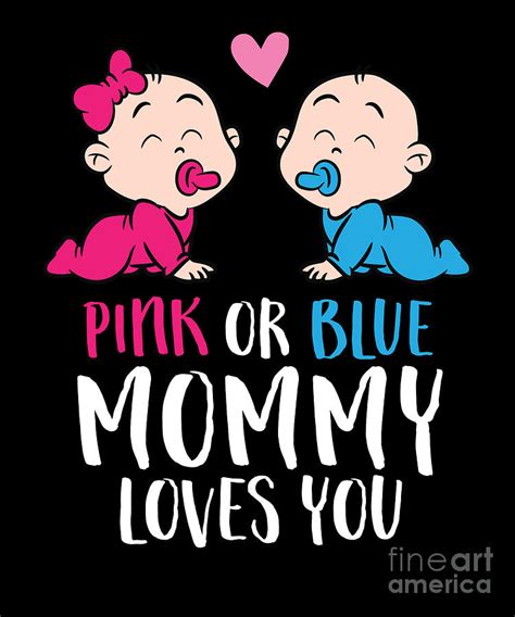 Gender Reveal Pregnancy Pink Or Blue Daddy Loves You Digital Art By Eq