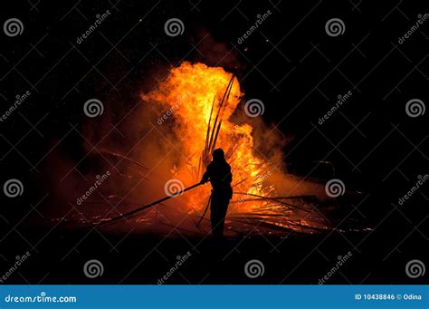 Silhouette of firefighter stock photo. Image of firemen - 10438846