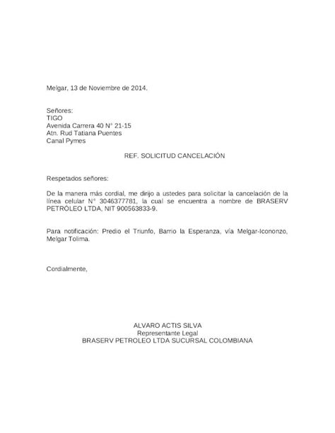 DOCX Formato De Cancelacion Tigo PDFSLIDE NET