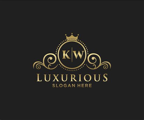 Initial KW Letter Royal Luxury Logo template in vector art for ...