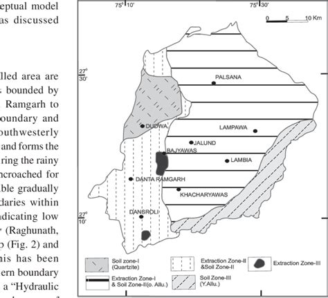 Map showing various groundwater extraction and soil zones. | Download Scientific Diagram