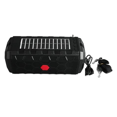 Solar Bluetooth Speaker Solar Panel Waterproof 1200mah Bright Flashlight Radio Function Shoulder