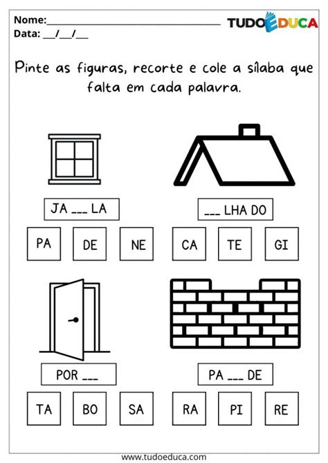 20 Atividades de português para alunos TDAH para imprimir