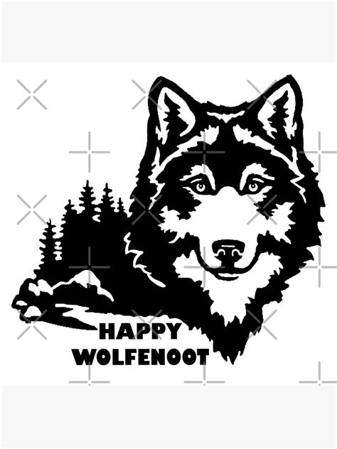 Happy Wolfenoot Poster By Mistyfigs Redbubble