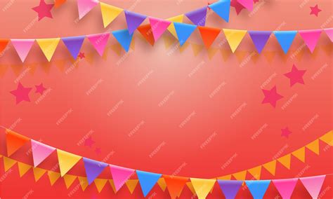 Premium Vector Vector Multicolored Bright Buntings Garlands Party