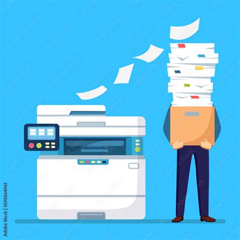 Pile Of Paper Busy Businessman With Stack Of Documents In Carton