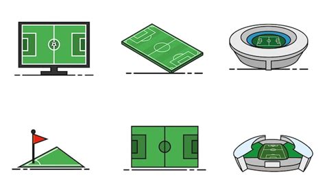 Premium Vector Set Of Soccer Fields Sport Icons Vector Illustration