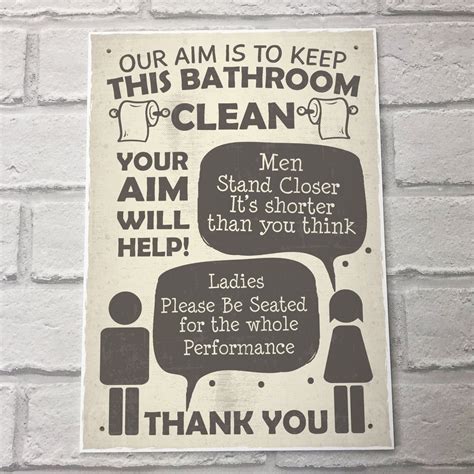 Funny Bathroom Signs Toilet Door Wall Plaques Men Ladies Shabby