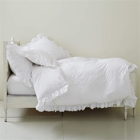 Amazon Rachel Ashwell Liliput Ruffle Duvet Cover White King