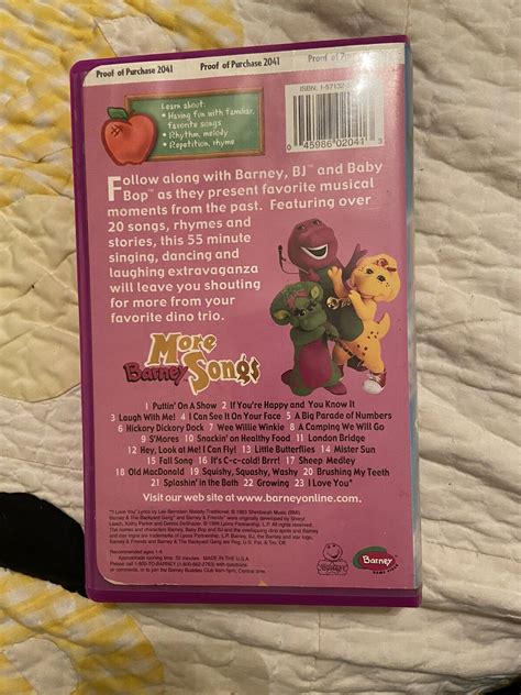 Barney More Barney Songs VHS Video Tape RARE | Grelly USA