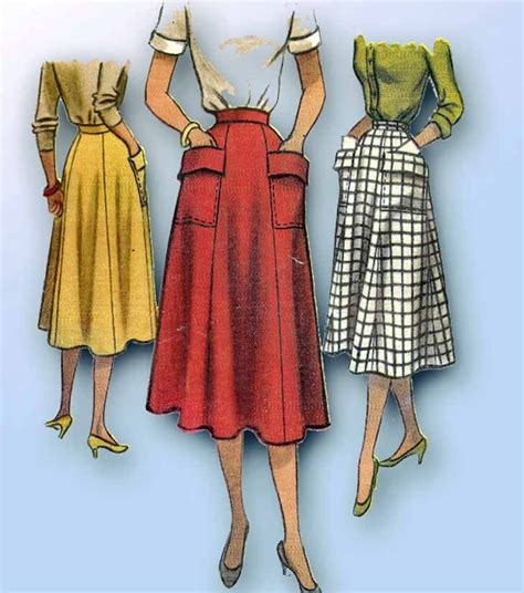 1950s Vintage Mccalls Sewing Pattern 8484 Lovely Misses Day Skirt Size Vintage4me2