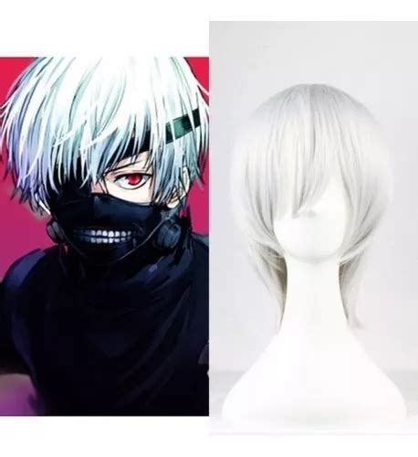 Cosplay Disfraz Peluca Blanca Kaneki Ken Anime Tokyo Ghoul Meses Sin