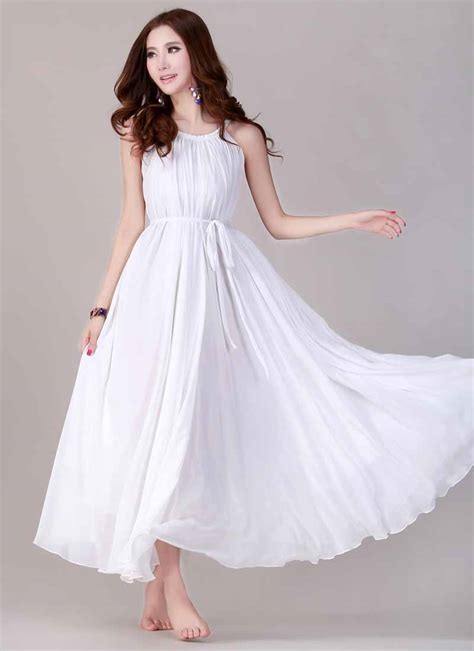 LONG DRESS PUTIH CANTIK ELEGANT TERBARU Model Terbaru Jual Murah