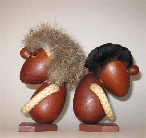 Hans Bolling Danish Modern Teak Optimist And Pessimist Figures At 1stdibs