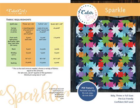 Sparkle Quilt Pattern Color Girl Quilts