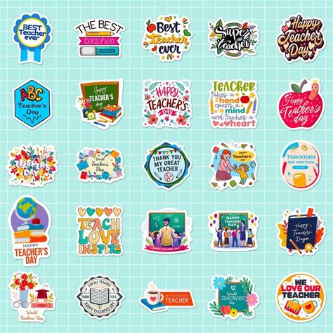 Pcs Teachers Day Stickers Waterproof Teaching Decals Teacher